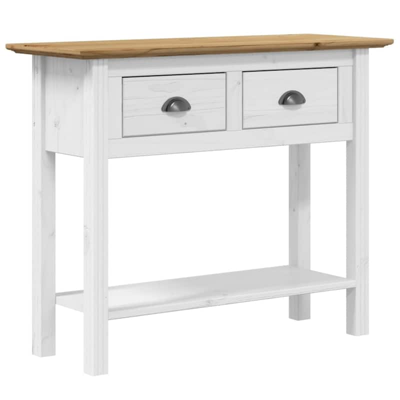 vidaXL Console Table Accent Storage Sofa Console Table BODO Solid Wood Pine - 35.4"x13.6"x28.7"