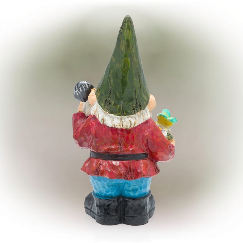 Gnome Folding Hands Looking Up Garden Statue