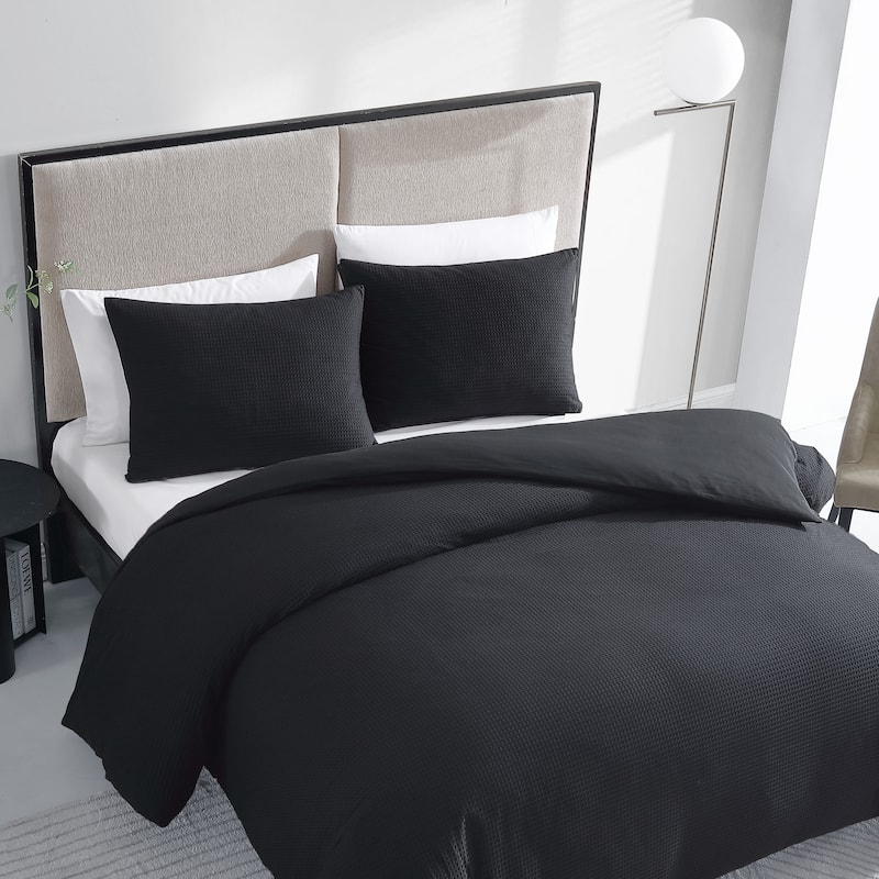 Vera Wang Waffle Pique Cotton Duvet Cover Set