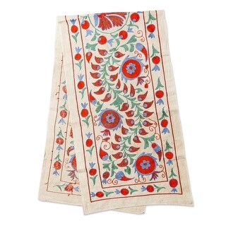 Curated visual reference: Novica Handmade Glory Of Passion Embroidered Cotton Table Runner Photo Inspiration