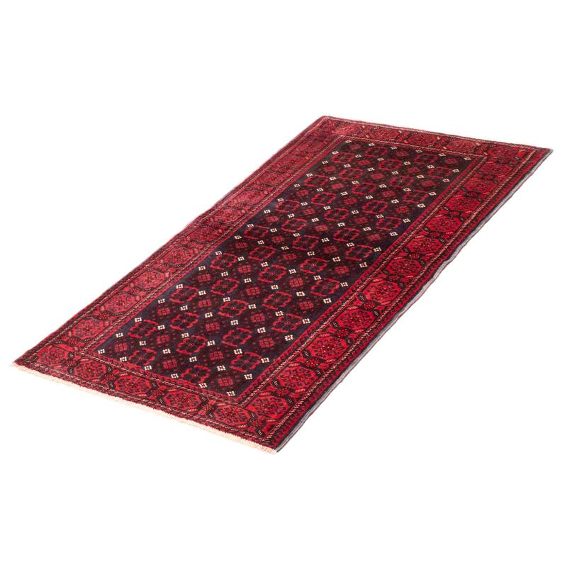 ECARPETGALLERY Hand-knotted Royal Baluch Navy, Red Wool Rug - 3'4 x 6'1