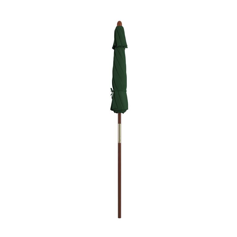 Port Lavaca 7.5ft Round Sunbrella Wooden Patio Umbrella by Havenside Home, Base Not Included
