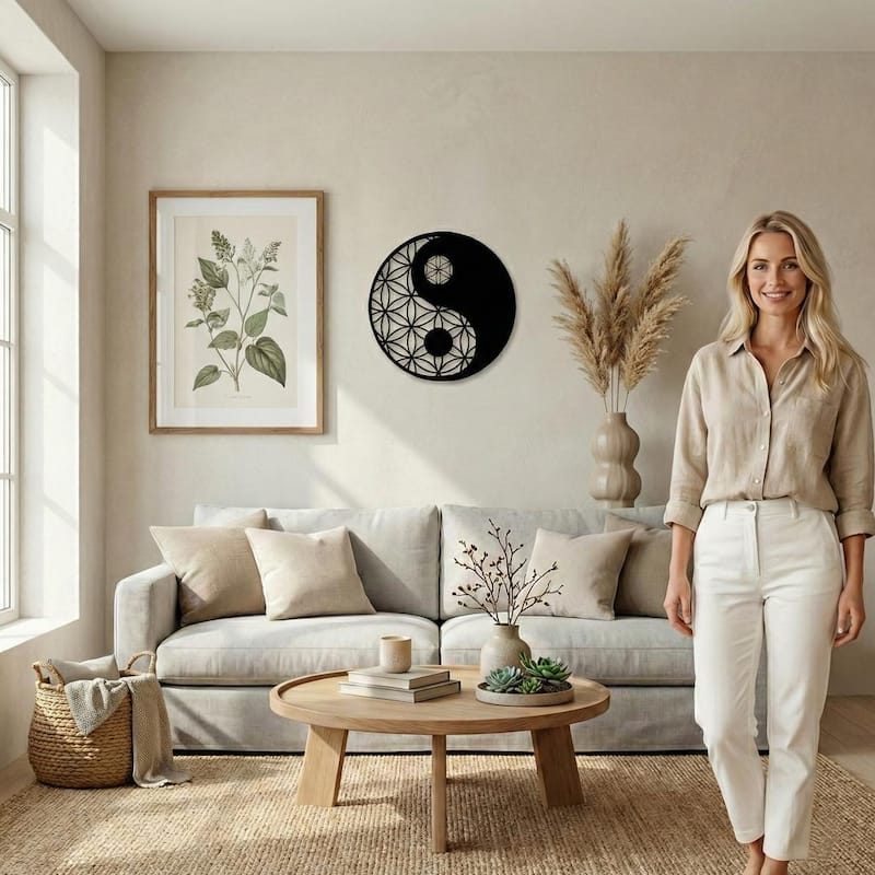 Yin Yang Metal Wall Decor for Home and Outside