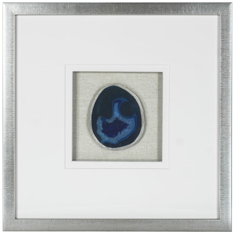 HUJI Agate Slice Shadow Box Wall Decor - Blue