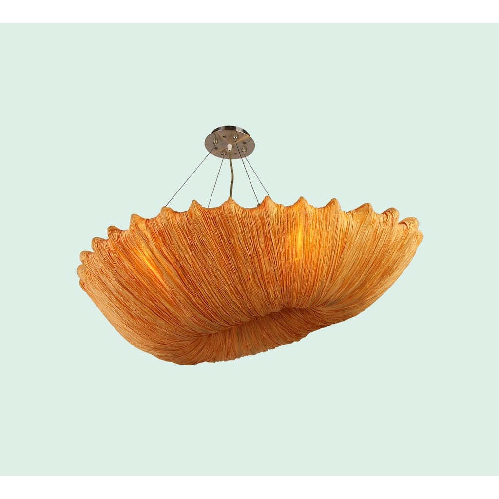 4-Light Orange Fabric Lighting Fixture