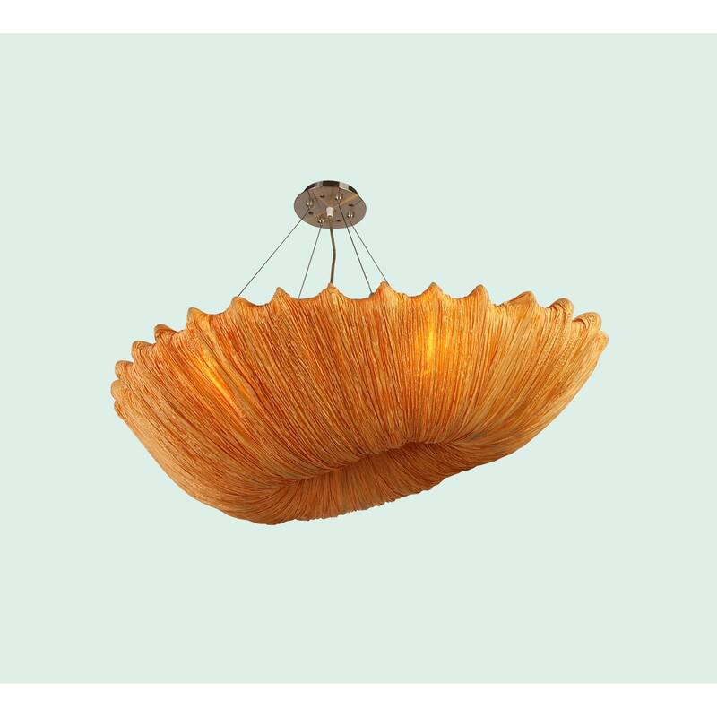 4-Light Orange Fabric Lighting Fixture