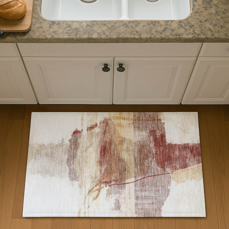 Premium Washable Super Soft Contemporary Chic Mayfield Rug - Terracotta - 1'8" x 2'6"