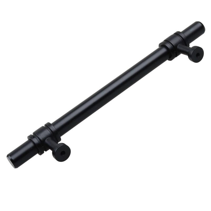 5 in Center Matte Black Barrel Ring Bar Pull (5 Pack)