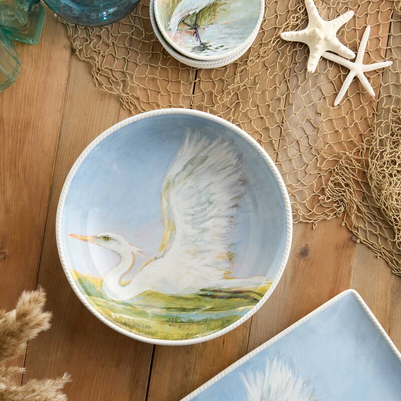 Certified International Coastal Birds 110 oz. Serving Bowl 13" x 3" - 13.00"L x 13.00"W x 3.00"H