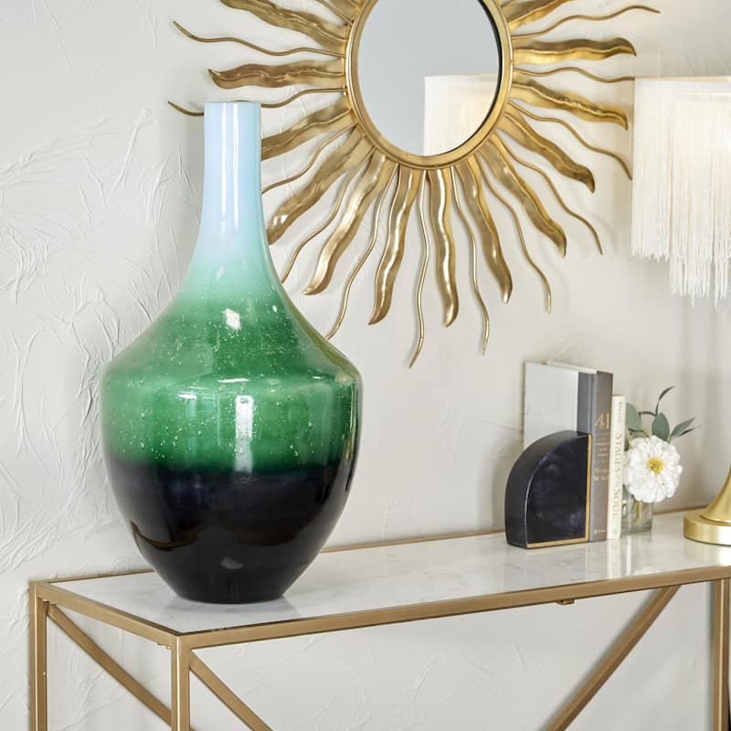 Glass Ombre Decorative Vase - Green - Roche River Decor