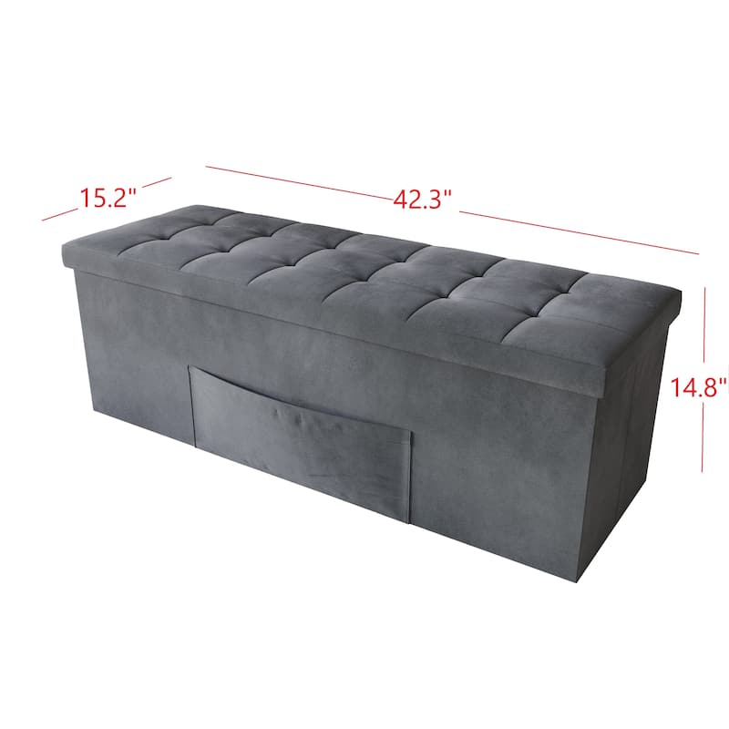 Chico Tufted Upholstered Folding Storage Bench