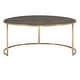 preview thumbnail 6 of 22, Subira Antique Gold Finished Metal Wood Round Coffee Table Nesting Set by iNSPIRE Q Bold