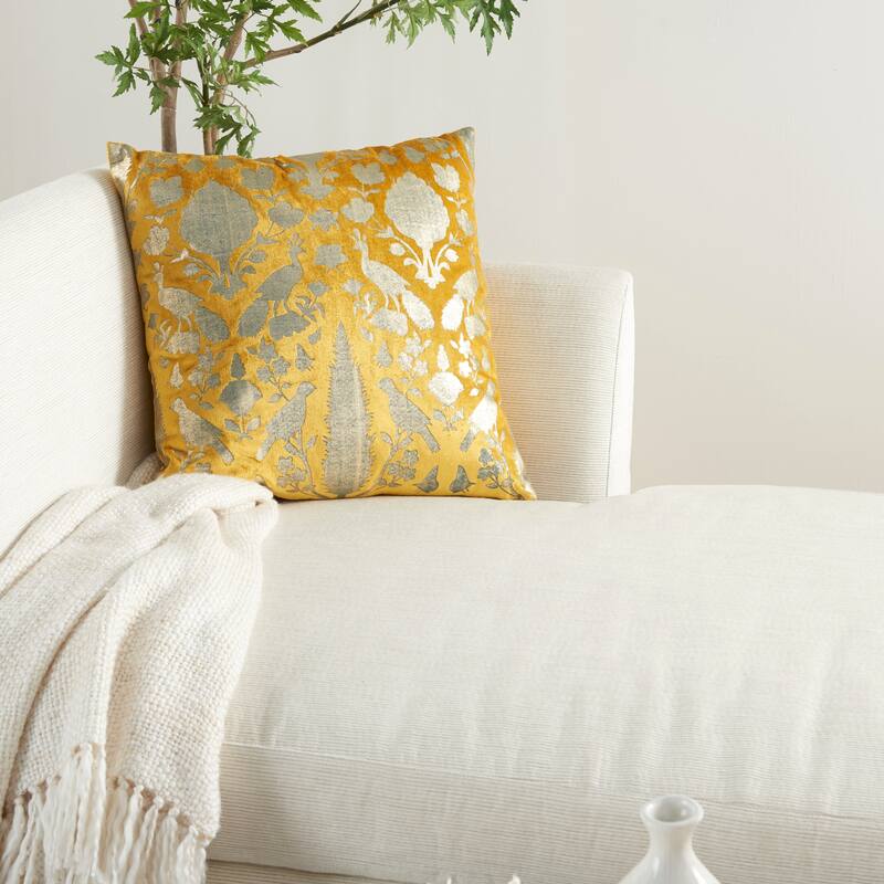 Mina Victory Sofia Grey Throw Pillow , ( 20"X20" )