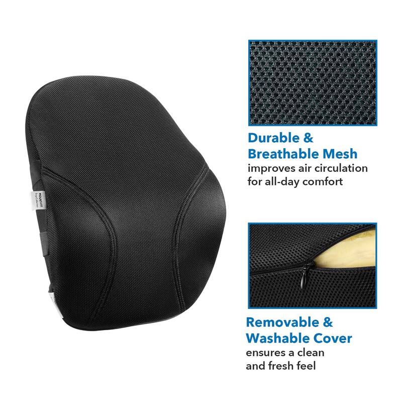 Mount-It! Ergo Collection Memory Foam Lumbar Support, Black (MI-1107)