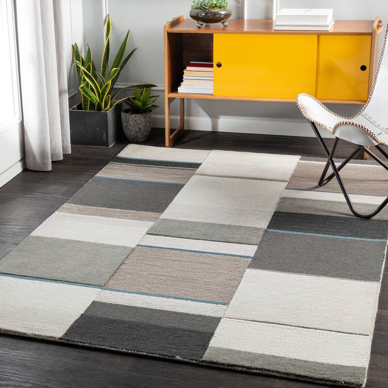 Artistic Weavers Staffe Modern Wool Handmade Area Rug - 9' x 12' - Taupe