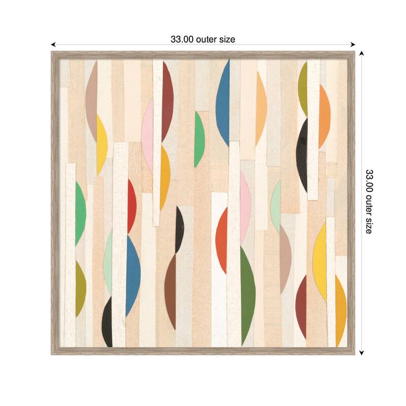 Kate and Laurel Geometric Abstract 1 FC by Felicia Dadak Framed Mounted Canvas Wall Art Print