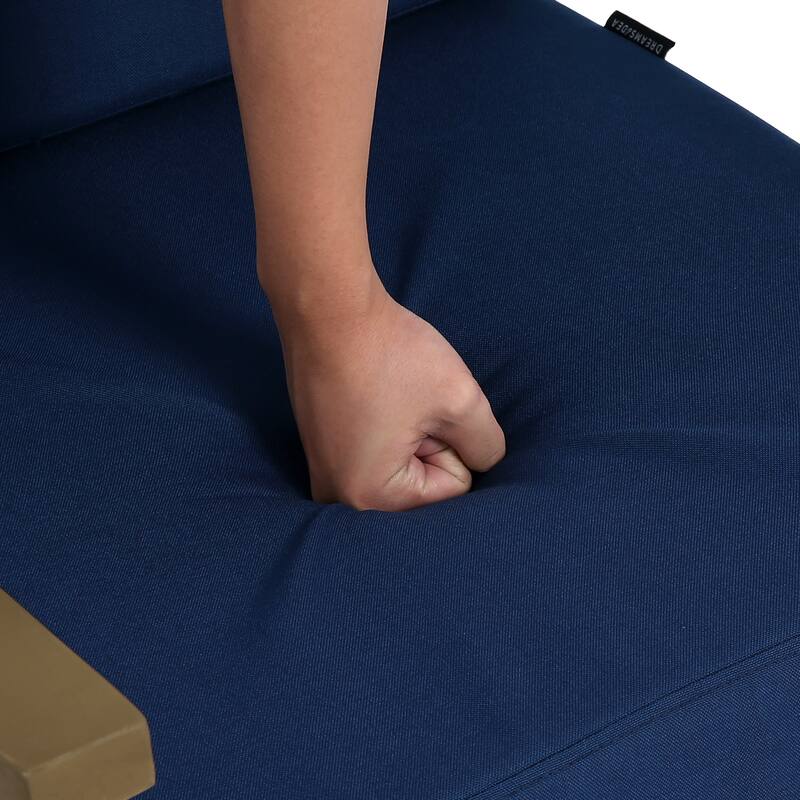 Outdoor Wood Cushioned Patio Set of 2 Accent Chair with Side Table