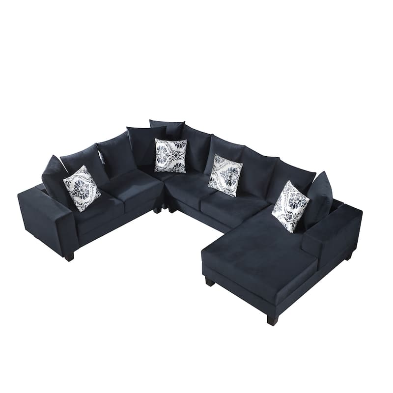 U Shape Modular Sectional Sofa, Velvet Corner Sectional Couch
