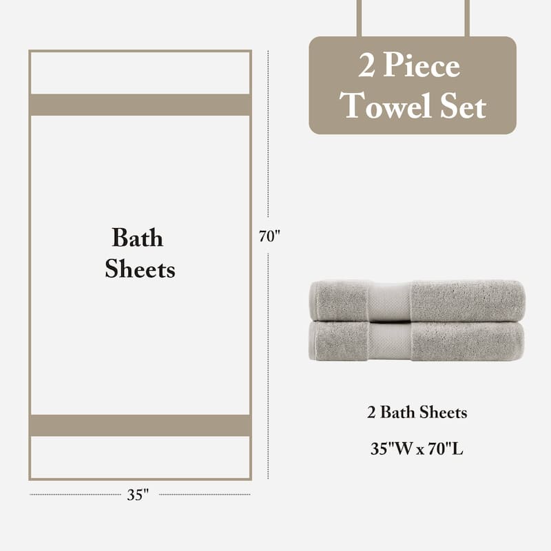 Madison Park Signature Turkish 100% Cotton Bath Sheet 2 Piece Set