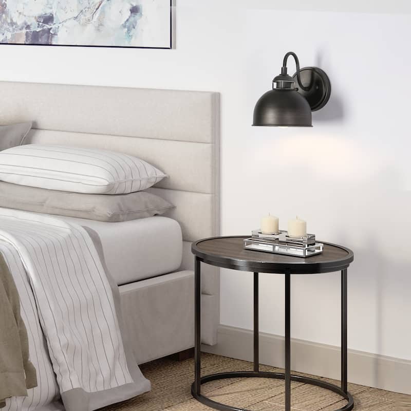 Modern Farmhouse 1-Light Dome Wall Sconce Bathroom Vanity Light - D6.6"xH8.2"