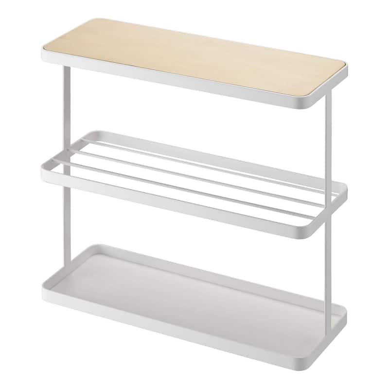Yamazaki Home Storage Table, Steel, Holds 22.2 lbs, No Assembly - L 7.09 x W 18.9 x H 17.32 inches - White