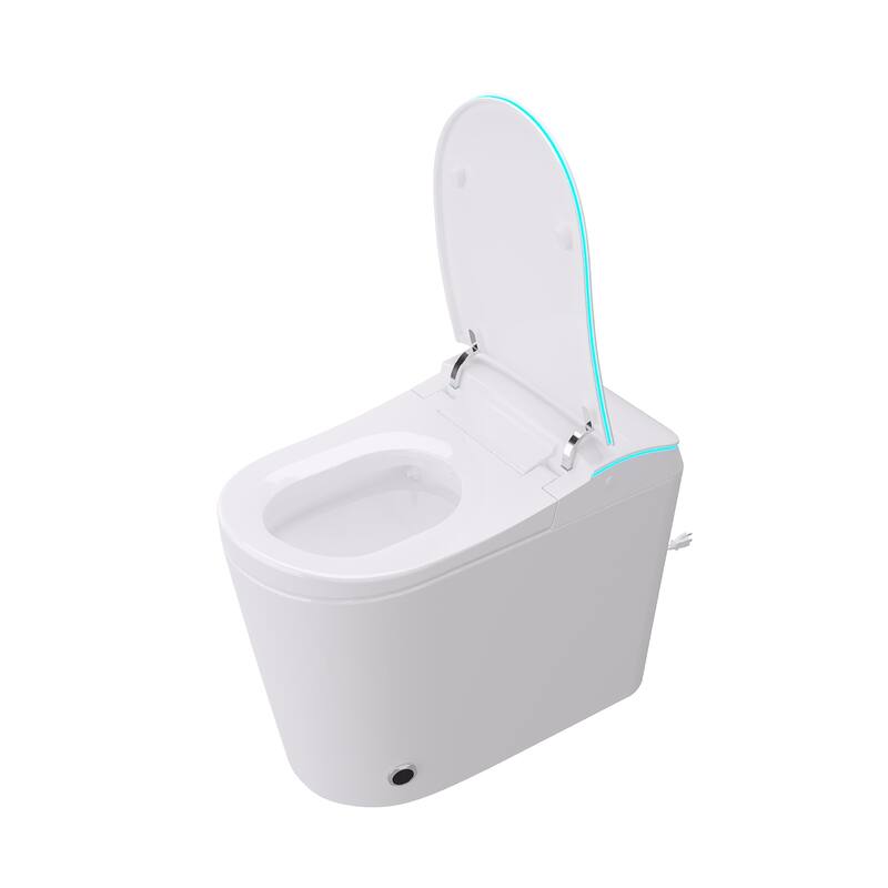 Smart Toilet with Bidet, Heated Seat, Auto Flush, Warm Air Dryer, Night Light, One-Piece Intelligent Toilet 220 lbs Capacit