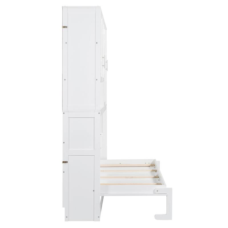 Twin Murphy Bed with Fold-Up Storage Design
