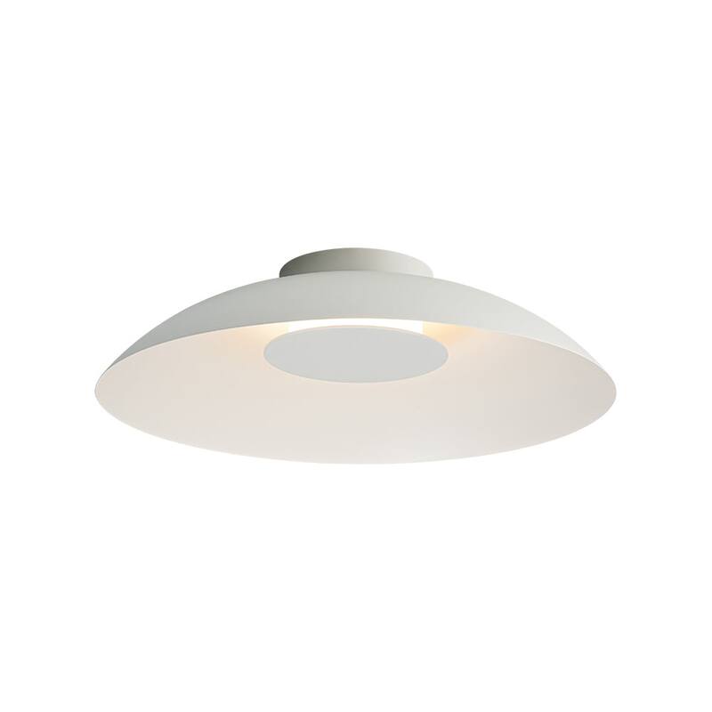 Scandinavian Dimmable LED Round Shallow Dome Ceiling Light 19.7in