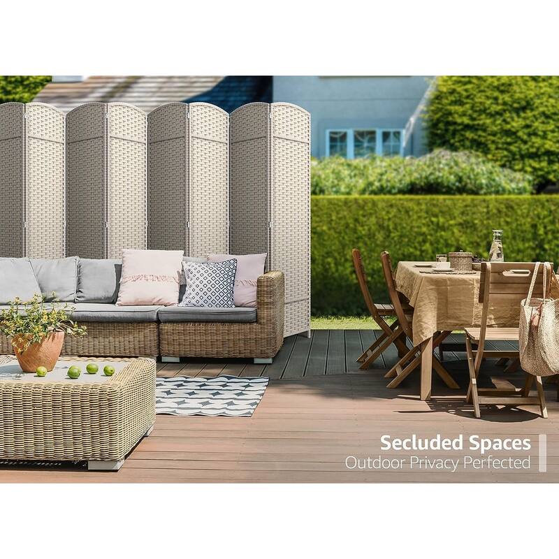 Room Divider Folding Privacy Screen Tall Partition Foldable Wall 8 Panel - 96” L x 19.50” W x 69” H
