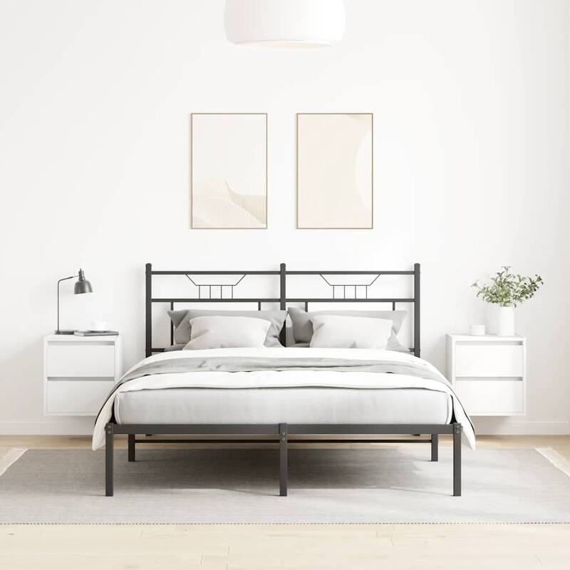 vidaXL Wall-mounted Bedside Cabinet Set of 2 White Engineered wood