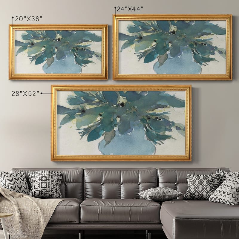 Blue Vintage Charm I Premium Framed Canvas- Ready to Hang
