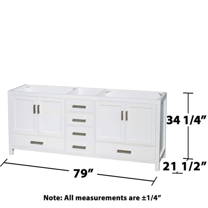 Wyndham Collection Sheffield 80" Hardwood Vanity Cabinet and Two 24"
