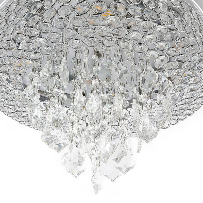 GetLedel 4-Light Tiered Crystal Flush Mount