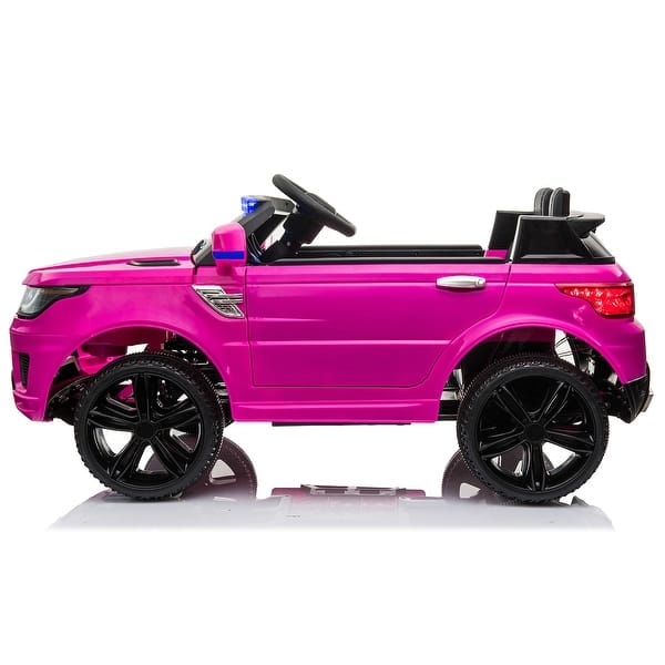 slide 2 of 9, 12V Pink Police Car Ride-On for Kids: Parental Remote Control, Sirens, Flashing Lights, & Music Pink