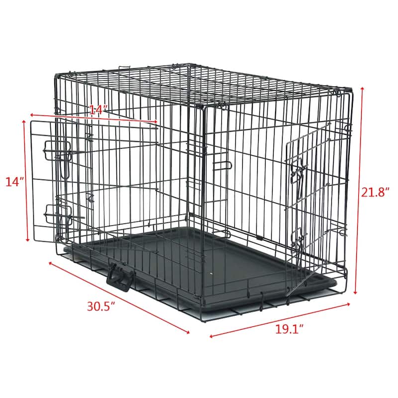 24" to 48" Pet Kennel Cat Dog Folding Steel Crate Animal Playpen Wire Metal - 30'