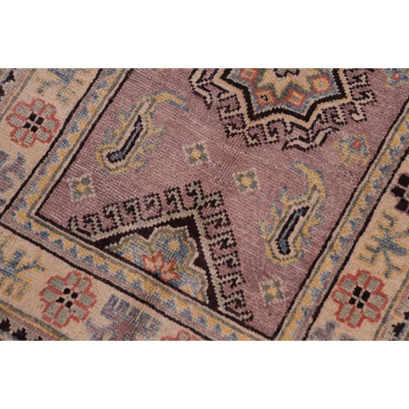 Bohemian Kazak Aniyah Taupe/Beige Wool Rug - 2'0'' x 3'0''