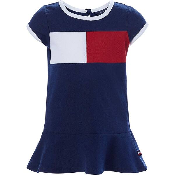 Shop Tommy Hilfiger Baby Girls Core Short Sleeve Logo Dress