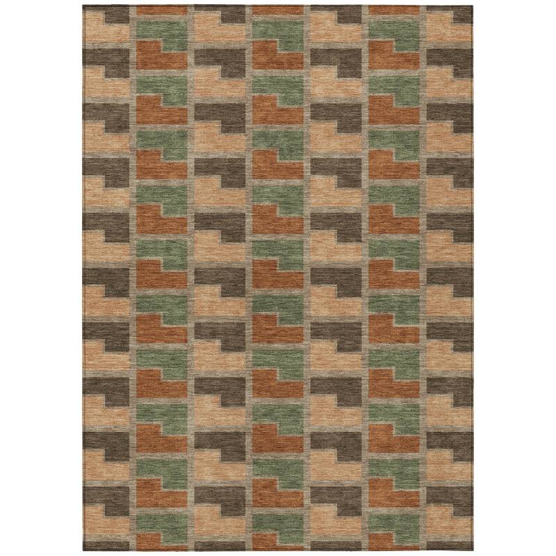 Machine Washable Indoor/ Outdoor Contemporary Kaylee Chantille Rug