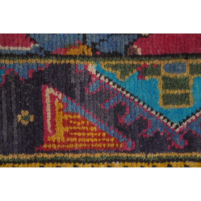 Hand Knotted Oriental 100% Wool Carpet Traditional Geometric Pink Tabriz Runner Rug - 10' 2'' X 3' 6''