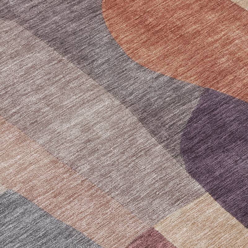 Machine Washable Indoor/ Outdoor Contemporary Layers Chantille Rug