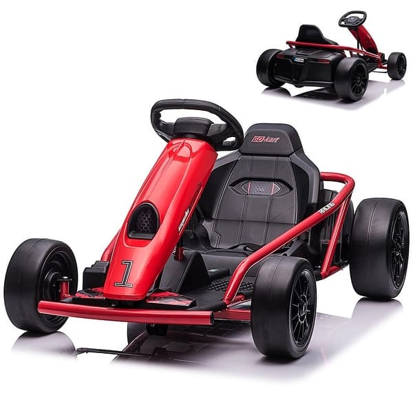slide 2 of 31, 24V 9Ah Battery 300W*2 Motors, 8MPH High Speed Drifting Car Red