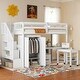 preview thumbnail 1 of 58, Space-Saving Multifunctional Wood Loft Bed for Kids, Twin Size White