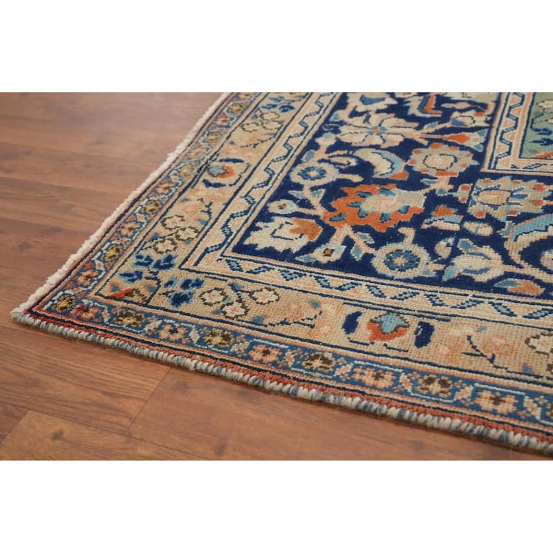 Hand Knotted Oriental 100% Wool Carpet Traditional Floral Oranges & Rust Mashad Area Rug - 12' 5'' X 9' 7''
