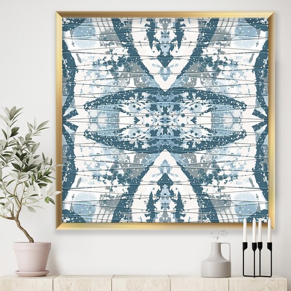 Designart 'Embossed Teal Pattern I' Mid-Century Modern Framed Art Print. Opens flyout.