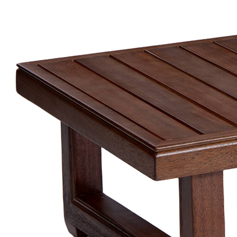 Outdoor Patio Loveseat Table Set Teak Wood with Cushion