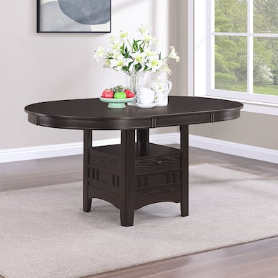 Wood Dining Table with Storage in Espresso