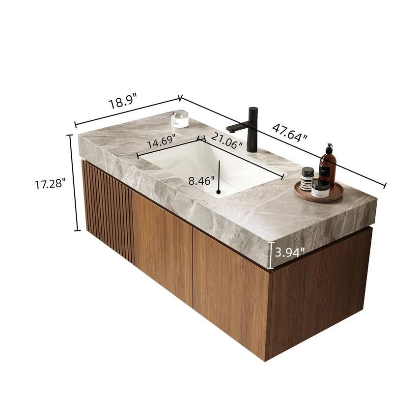 Floating Bathroom Vanity with 1 Pre-drilled Faucet Holes