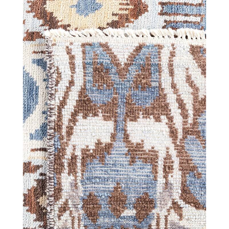 Ikat One-of-a-Kind Handmade Area Rug - Beige, 7' 10" x 10' 0" - 7' 10" x 10' 0"