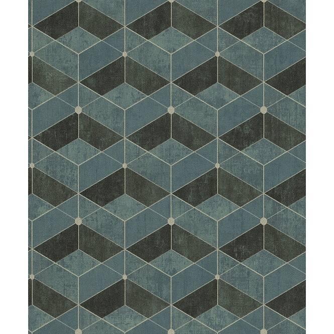 Advantage Muir Teal Geo Wallpaper