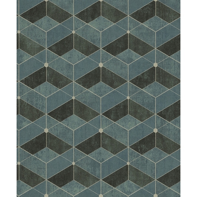 Advantage Muir Teal Geo Wallpaper